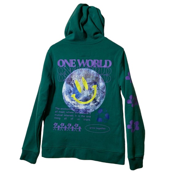 Brooklyn Cloth Mfg Co Hoodie One World sz Small - Picture 2 of 7
